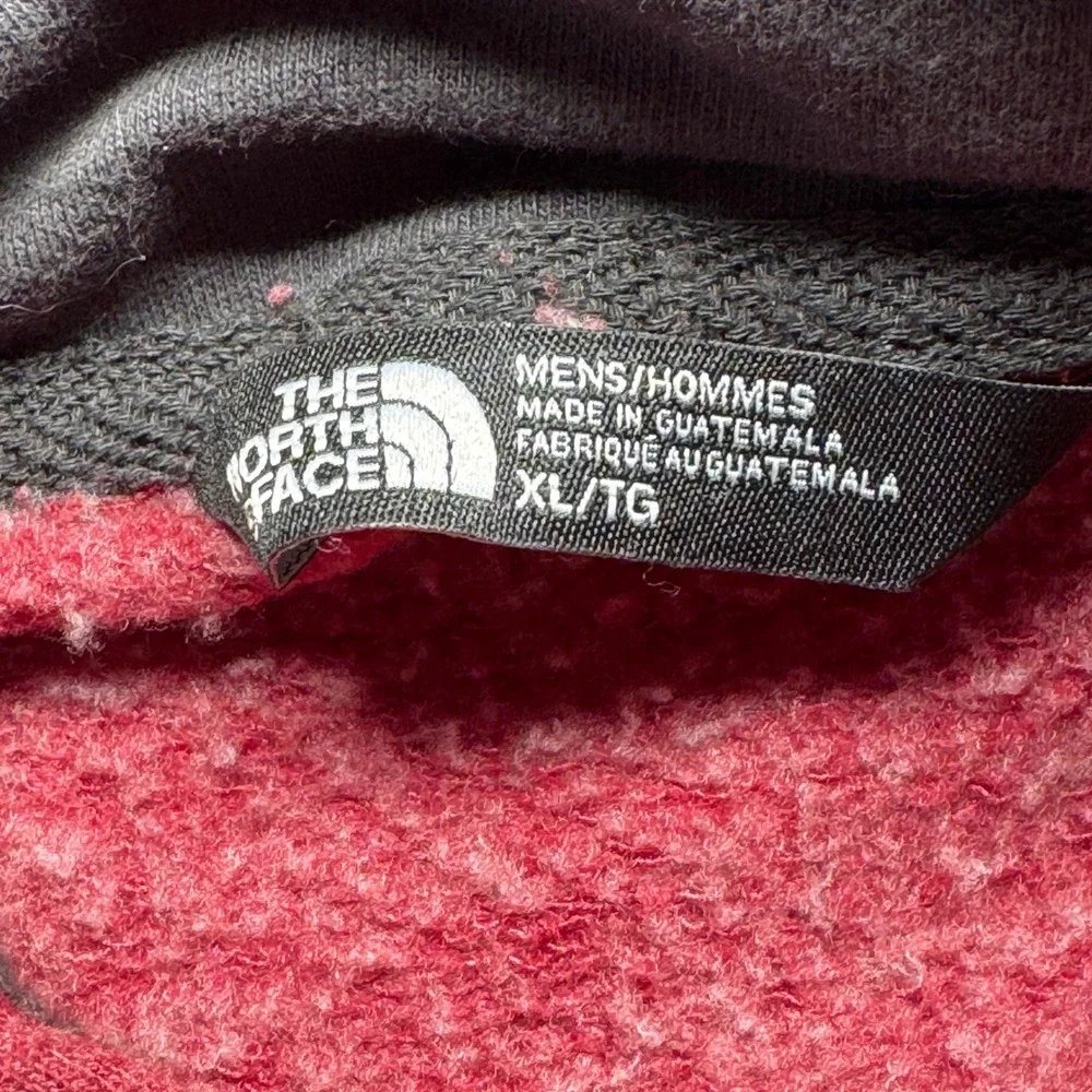 The North Face Mens XL Hoodie Red Pullover Distressed Logo Sweatshirt FA15 SMU